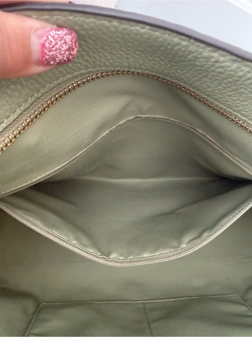 COACH OUTLET embossed leather Station Tote in Pistachio - Picture 7 of 12